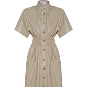 RED MATERIEL TBILISI BUTTON DOWN LONG SLEEVE COAT